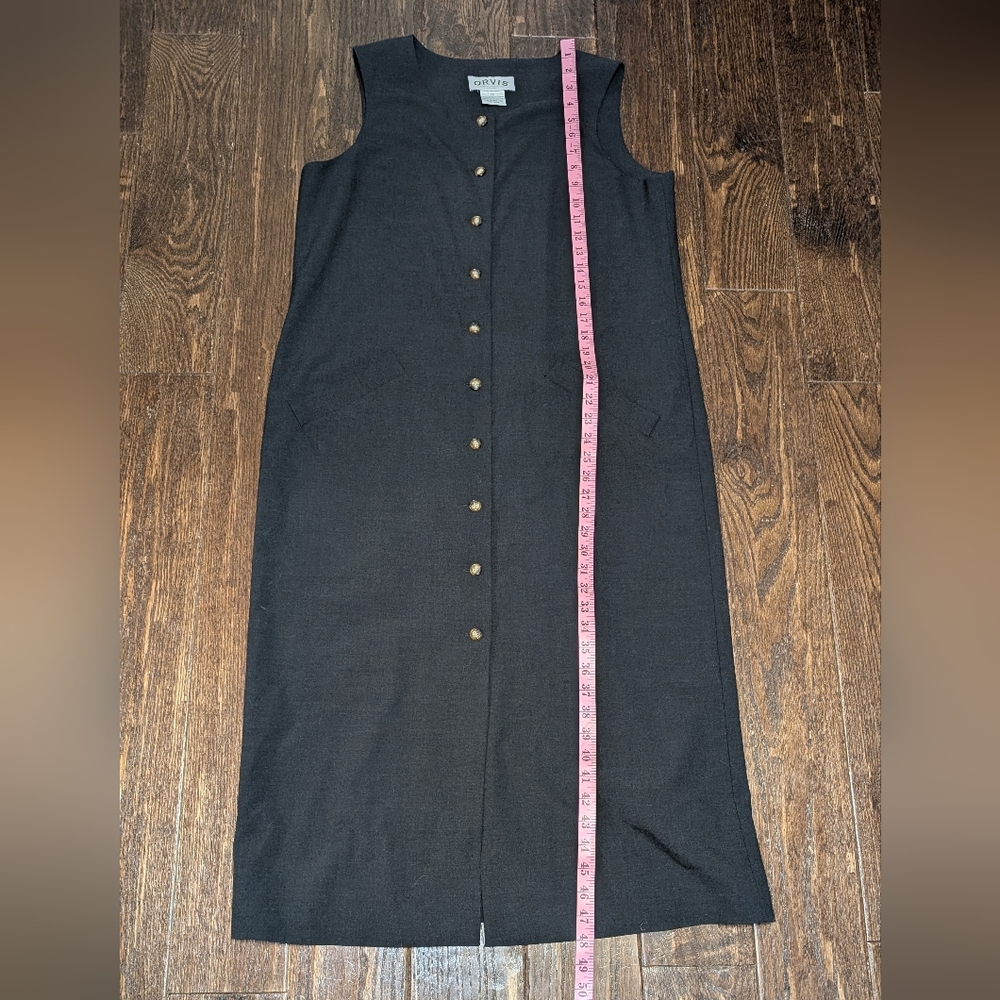 Orvis Charcoal Gray Sleeveless Button-Down Dress - Picture 8 of 8